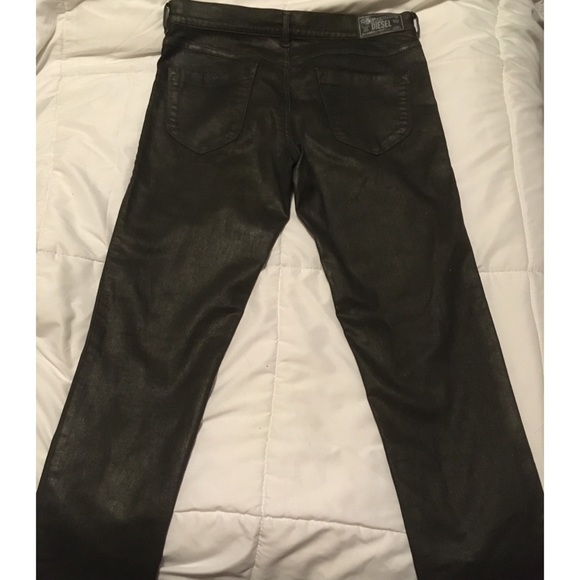 Diesel Stretch Jeggings Dark Grey/Black wet look! - Picture 4 of 6